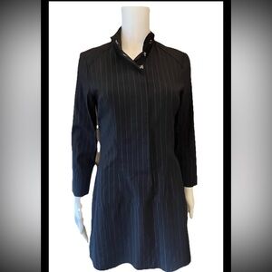 bebe Black Pinstripe Long Sleeve Mini Dress Punk Goth